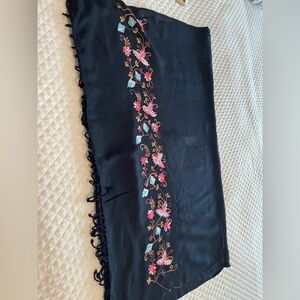 Black wrap with embroidery
